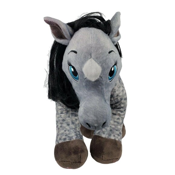 Build a Bear Hearts & Horses Appaloosa Plush Horse Gray Speckled Dapple Pony - Picture 6 of 8
